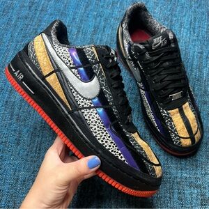 Nike Air Force 1 Low NOLA Gumbo League Crescent City Sneakers in Black Red 10.5